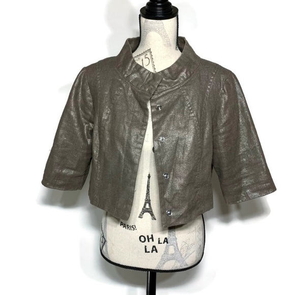 VERO Moda M cropped metallic thread minimalist blazer - Picture 1 of 7